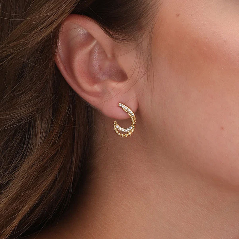 Almond Stones Stud Earrings