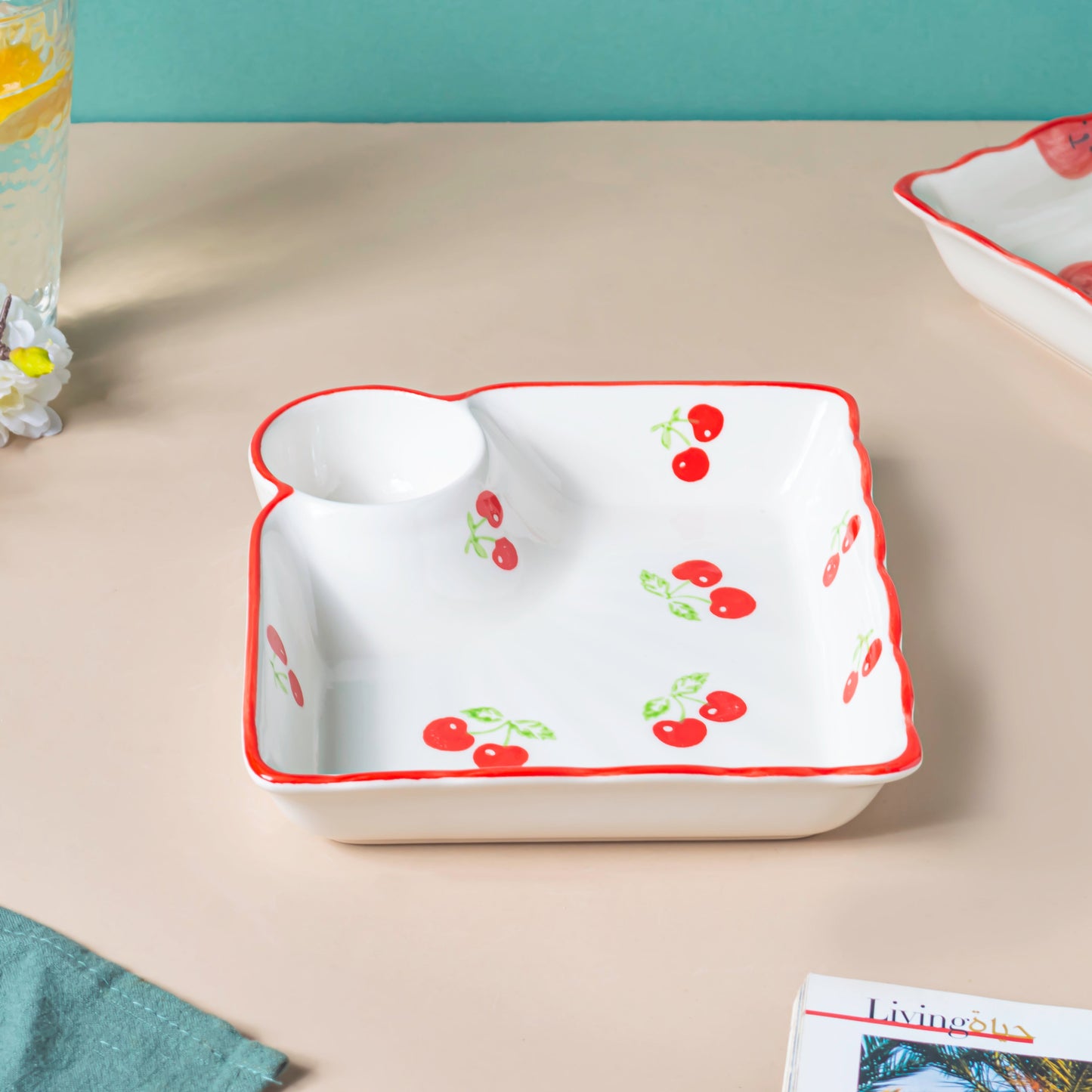 Cherry On Top Sectioned Plate Red