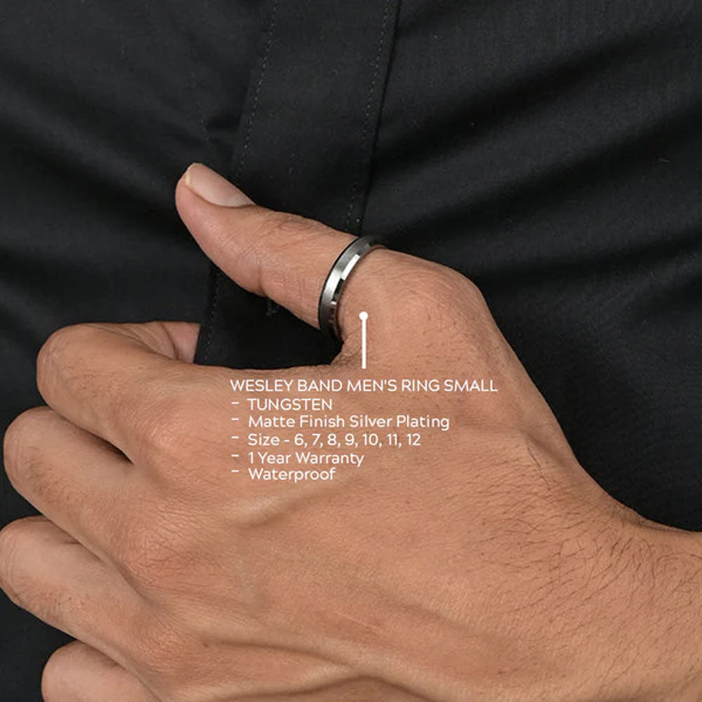 Wesley Band Men's Ring Small- Tungsten