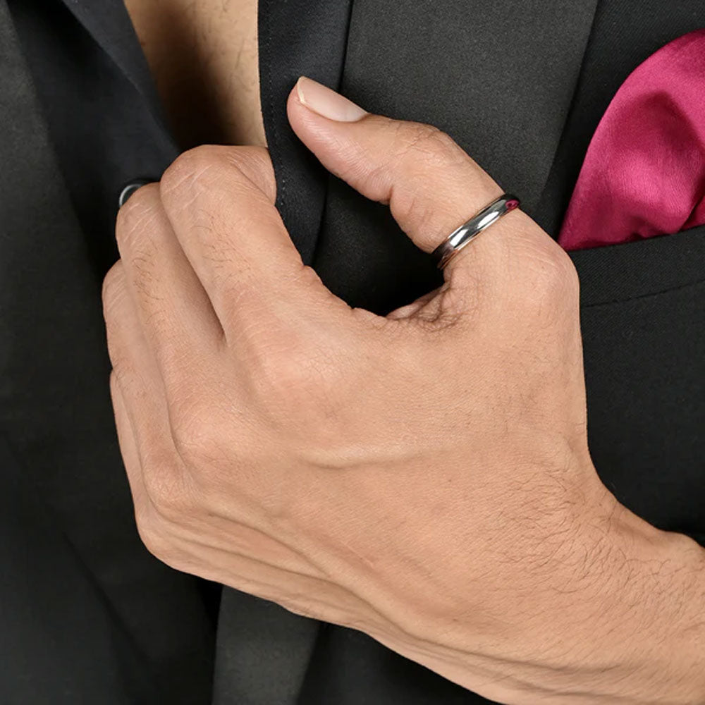 Paris Band Men's Ring- Tungsten