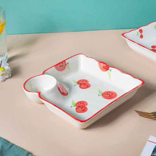 Jamming With Cranberry Sectioned Plate Red