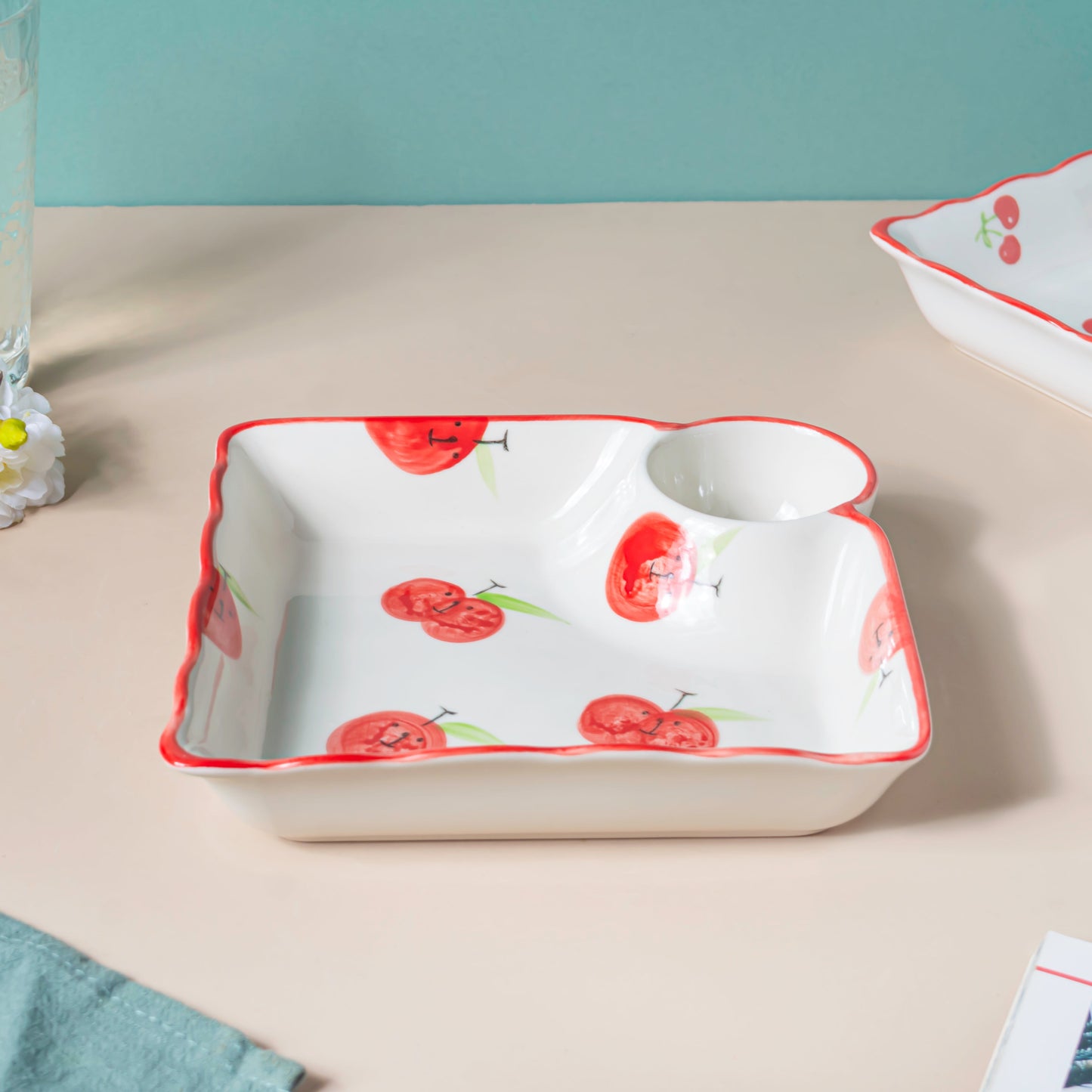Jamming With Cranberry Sectioned Plate Red