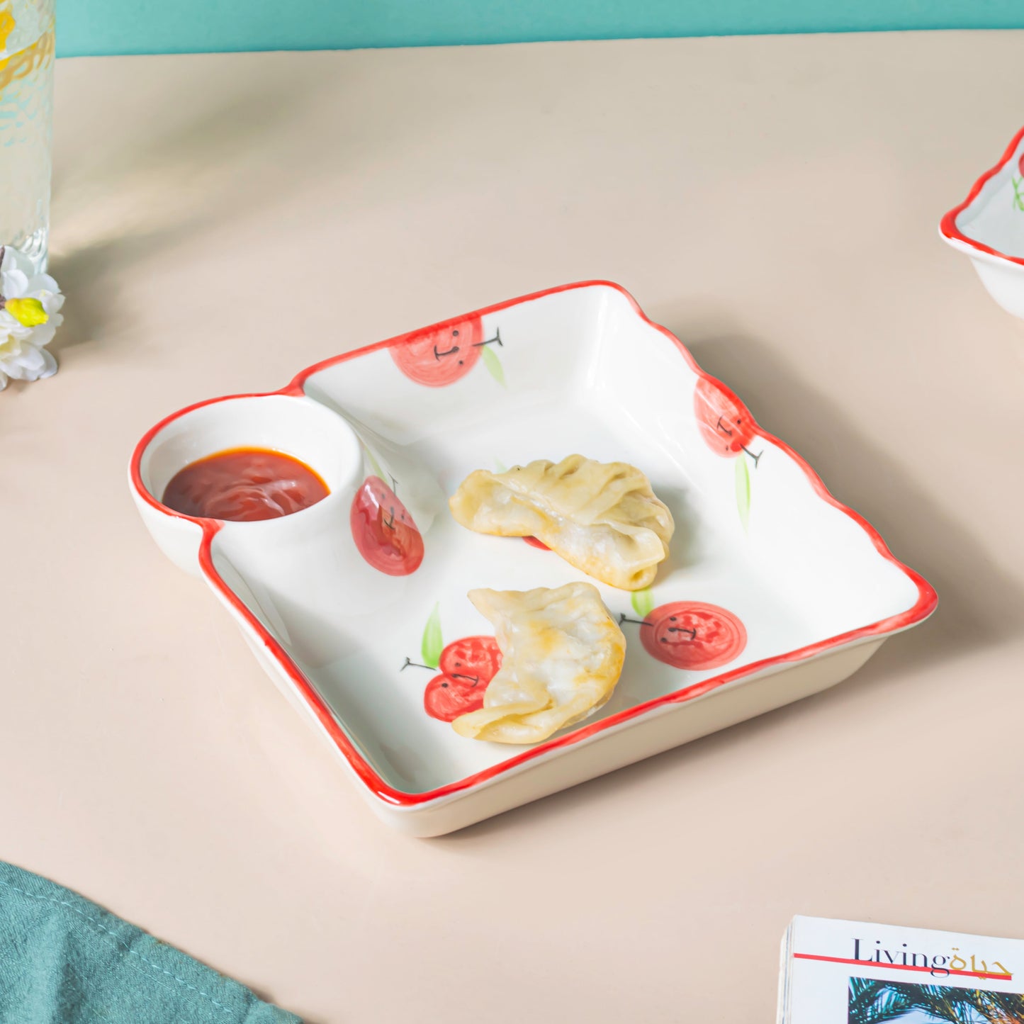 Jamming With Cranberry Sectioned Plate Red