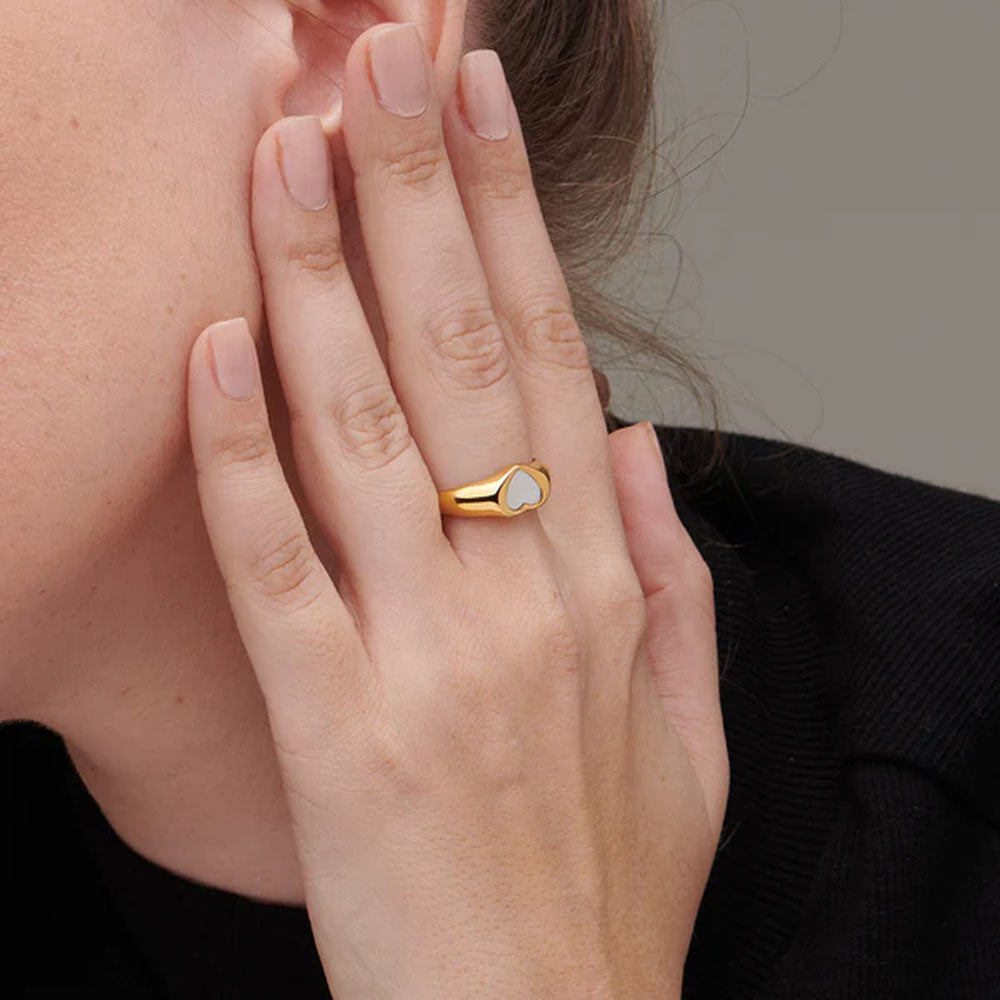 White Heart Ring