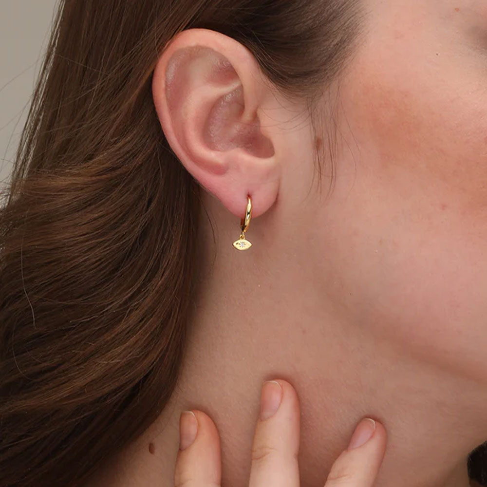 Tiny Iris Star Hoop Earrings