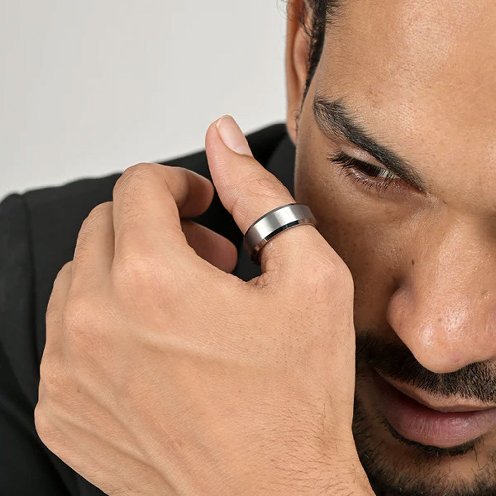 Wesley Band Men's Ring Big- Tungsten
