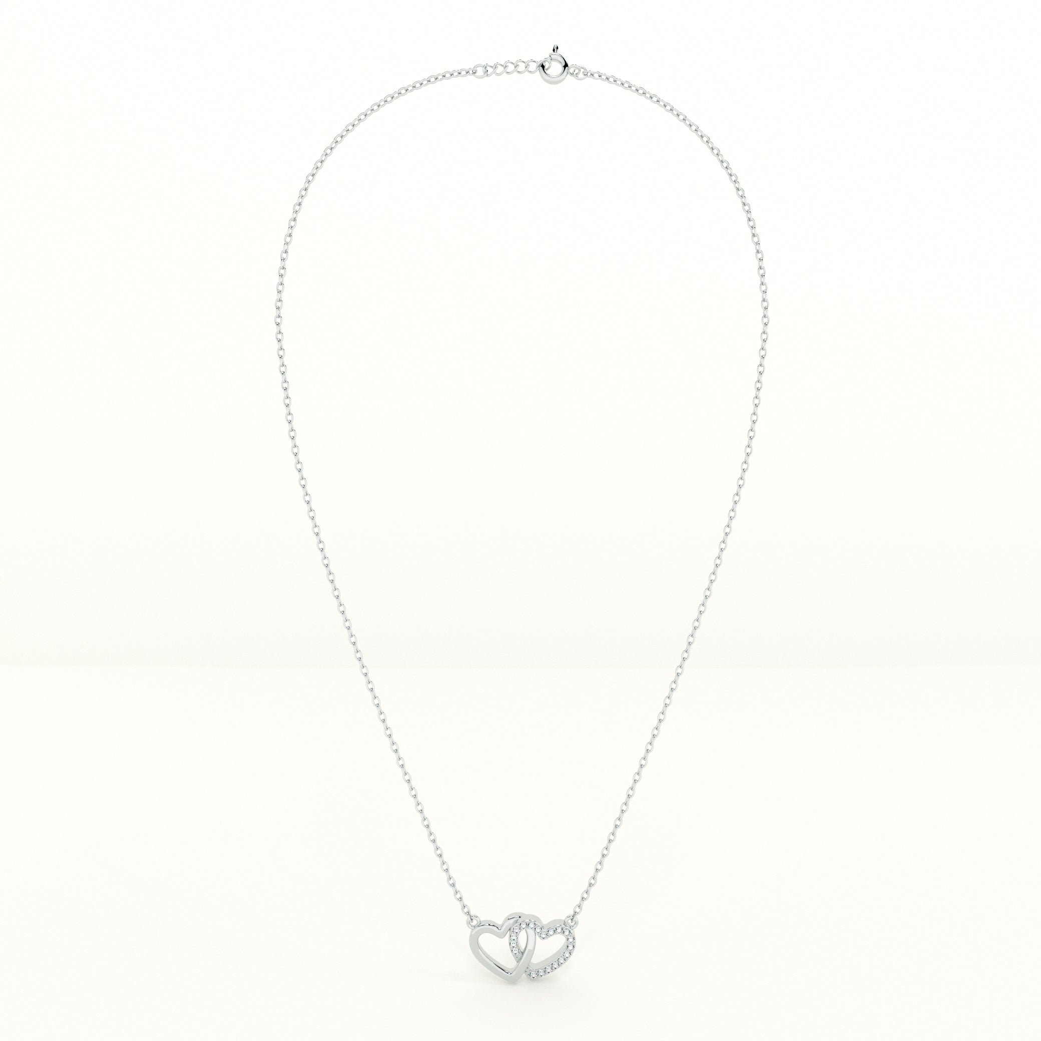 Linked Heart 925 Sterling Silver Necklace