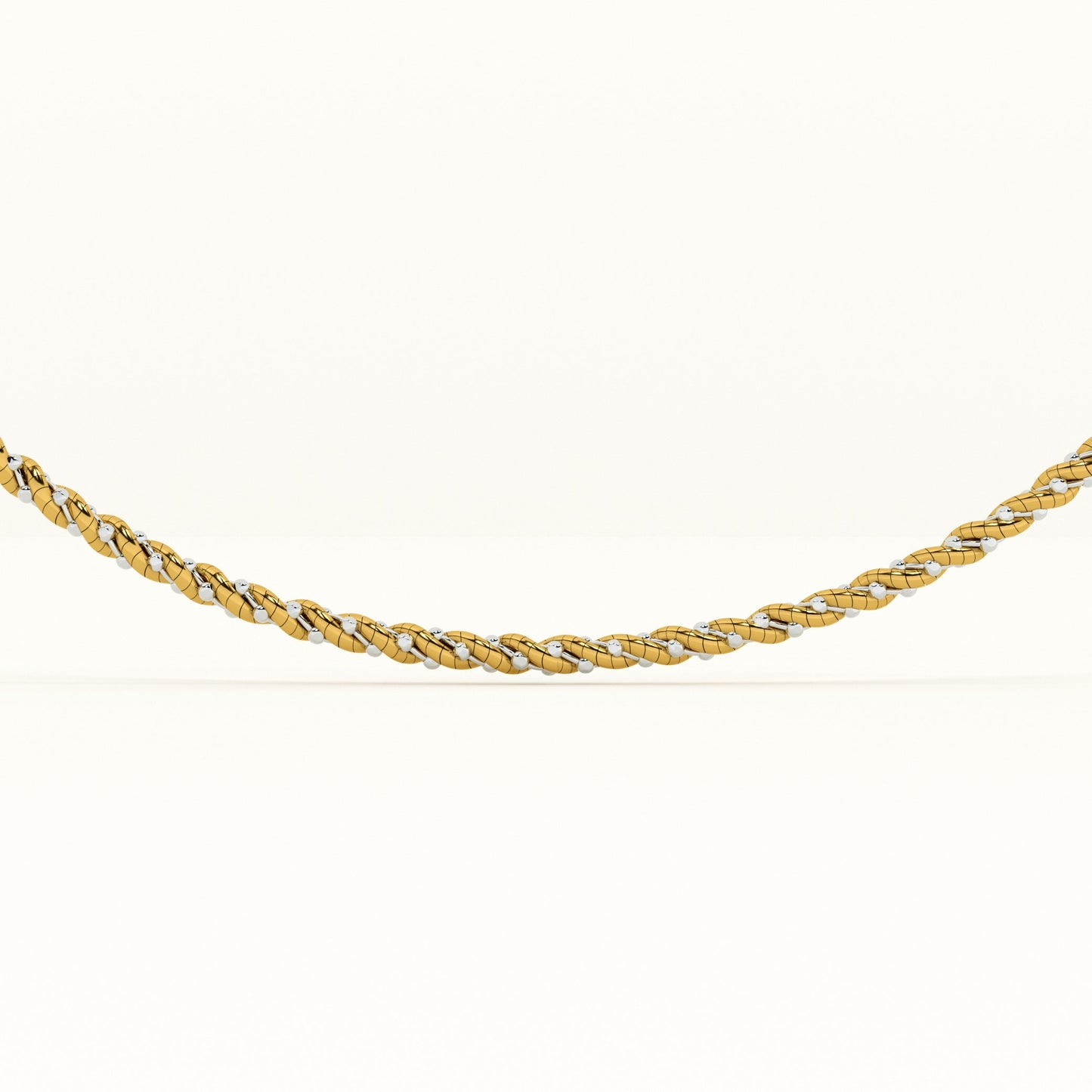 Twisted Gold 925 Sterling Silver Chain Necklace