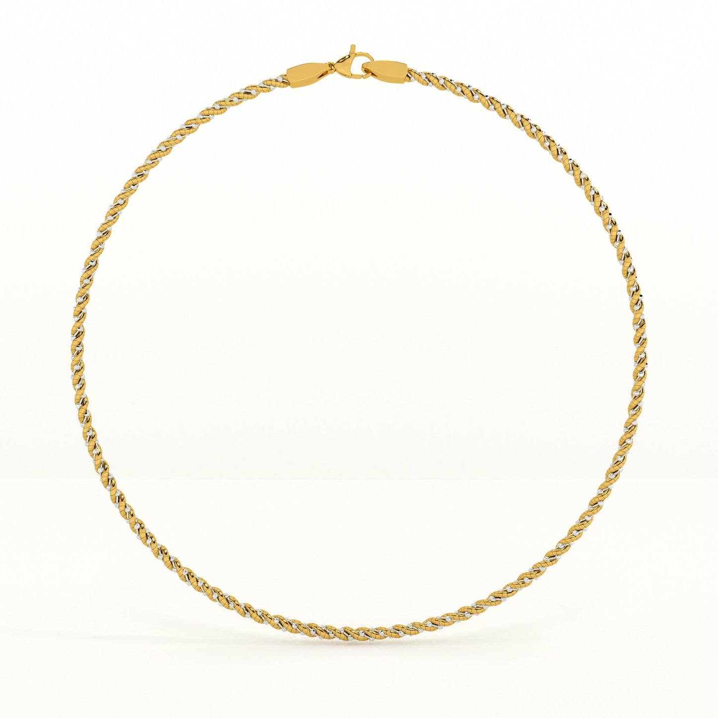 Twisted Gold 925 Sterling Silver Chain Necklace