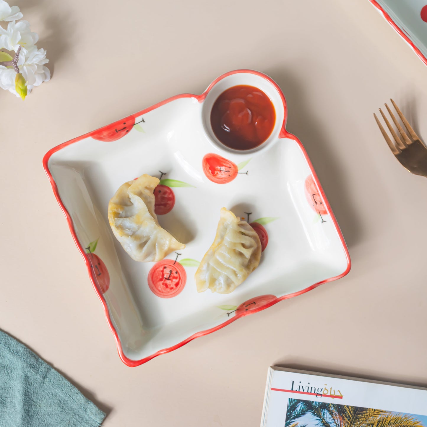 Jamming With Cranberry Sectioned Plate Red