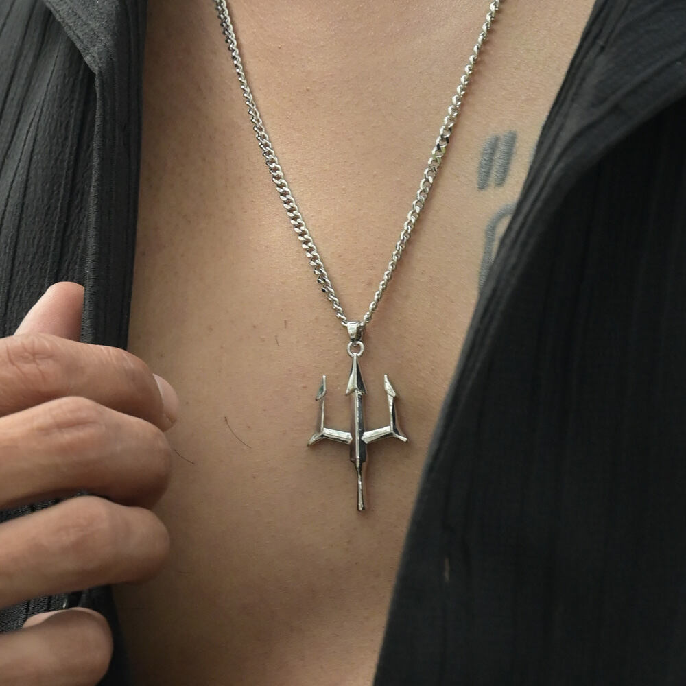 Silver Trident Necklace