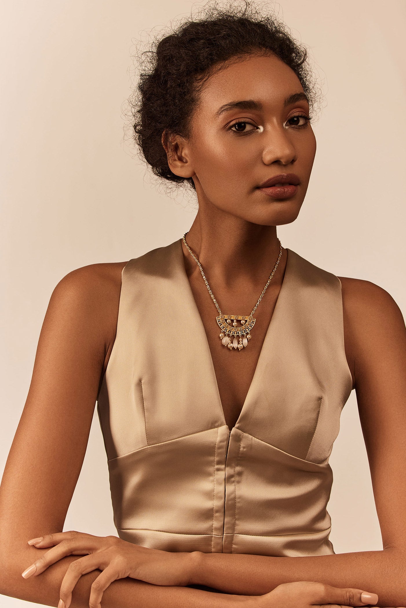 Amelia Crescent Drops Necklace