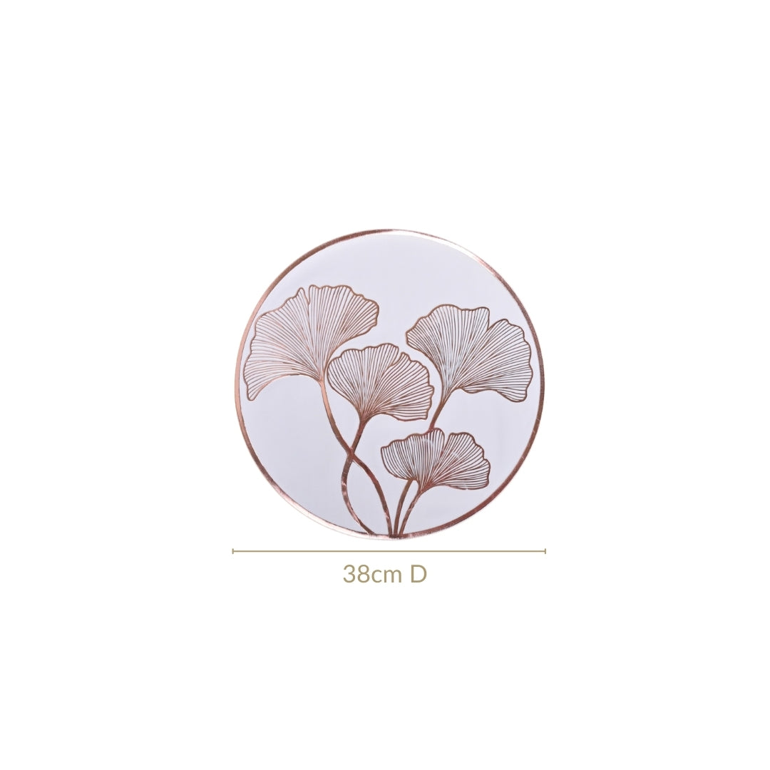 3D Ginkgo Rose Gold Dining Table Mat Set Of 6