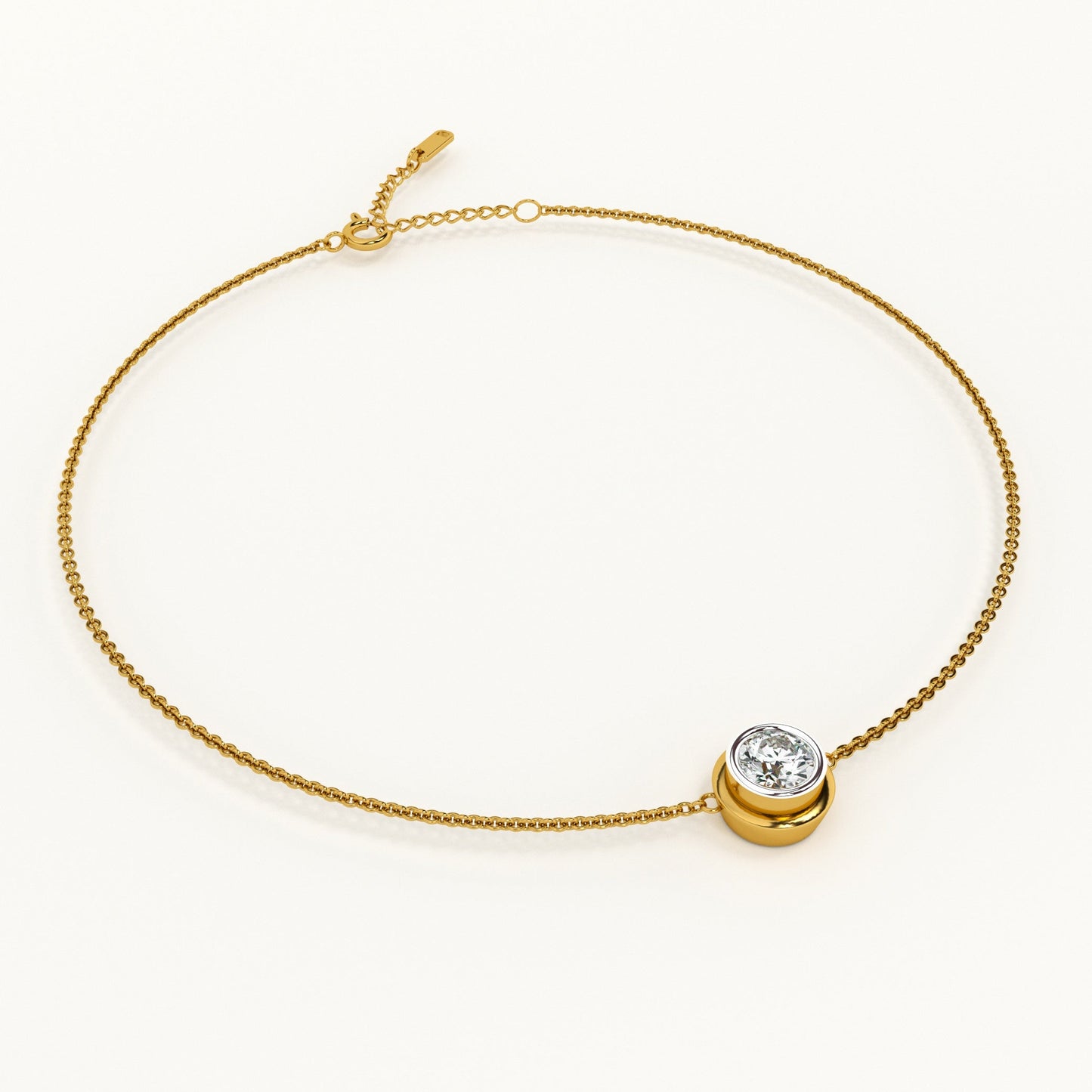 Single Solitaire 9KT Gold Lab Grown Diamond Bracelet