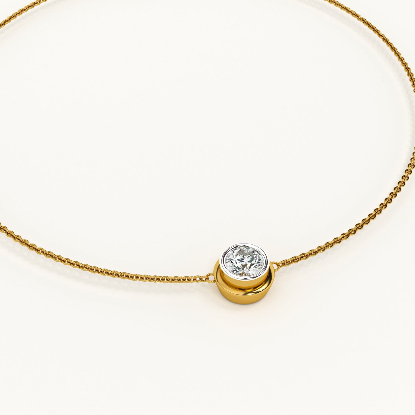 Single Solitaire 9KT Gold Lab Grown Diamond Bracelet