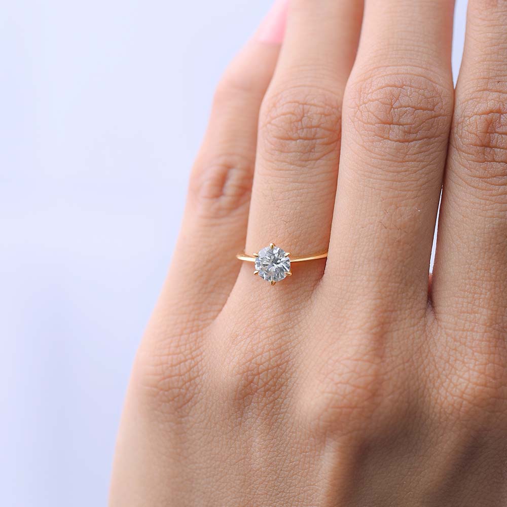 Celestial Solitaire Diamond Ring | 18K Gold Vermeil