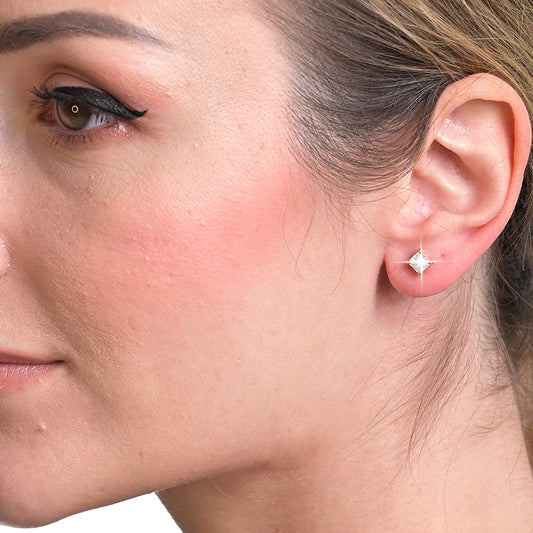 Princess Cut Diamond Stud Earrings
