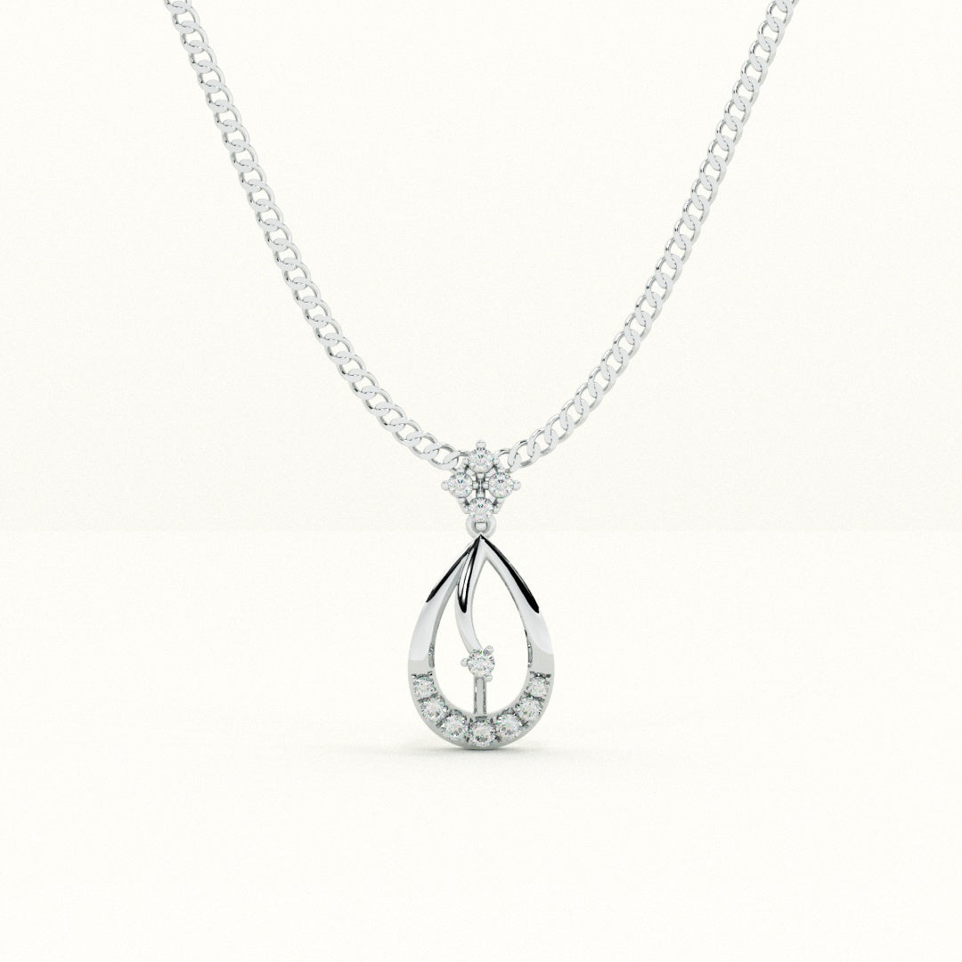 Elegant Waterdrop 9KT Gold Lab Grown Diamond Necklace