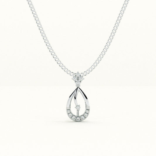 Elegant Waterdrop 9KT Gold Lab Grown Diamond Necklace