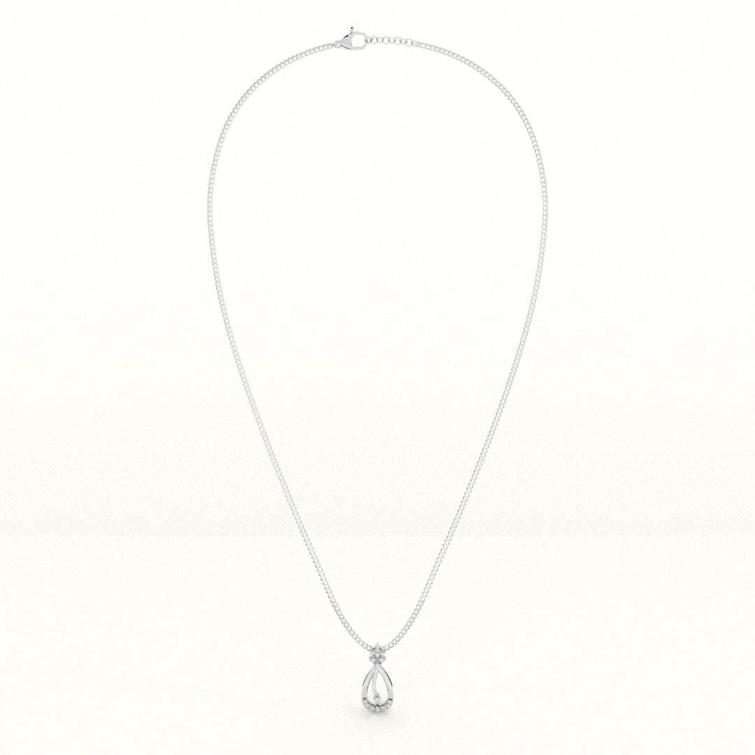 Elegant Waterdrop 9KT Gold Lab Grown Diamond Necklace