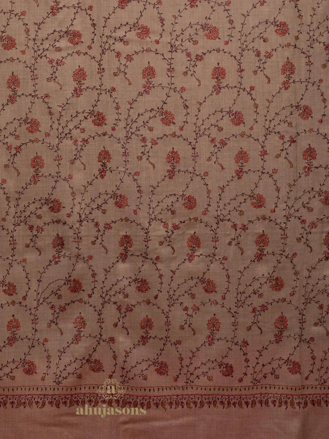 Elegant Cashmina Shawl with Jaal Pattern in Beige