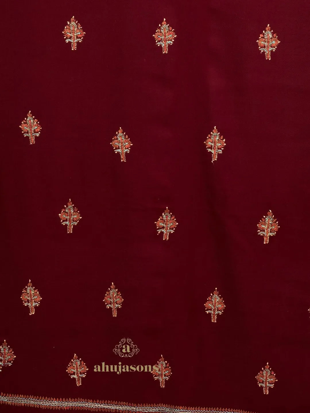 Elegant Cashmina Shawl with Booti Pattern in Maroon