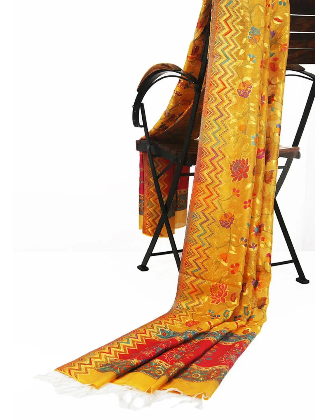 Elegant Silk Dupatta with Silk Duptta Pattern in Mustard Yellow
