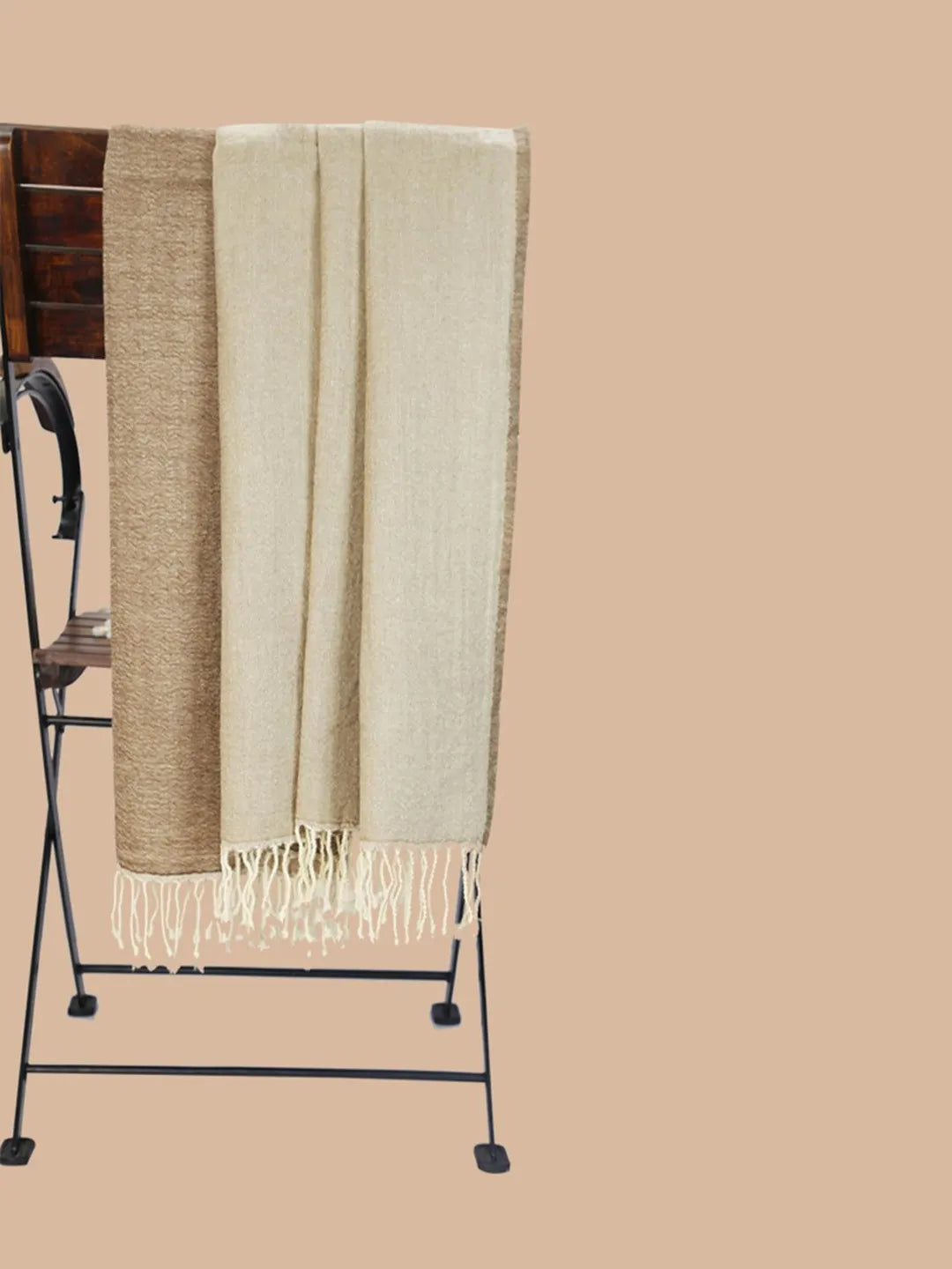 Artisanal Throws Decorative Weave with Reversible Throw Pattern in Brown