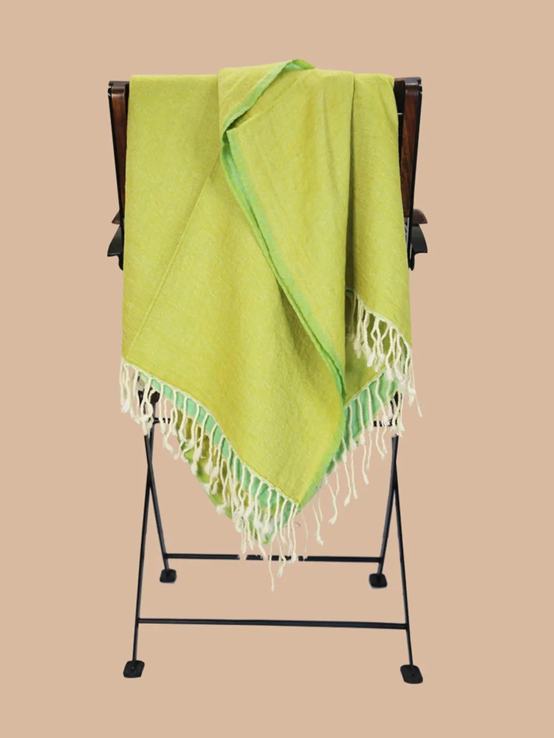 Artisanal Throws Decorative Weave with Reversible Throw Pattern in Light Green