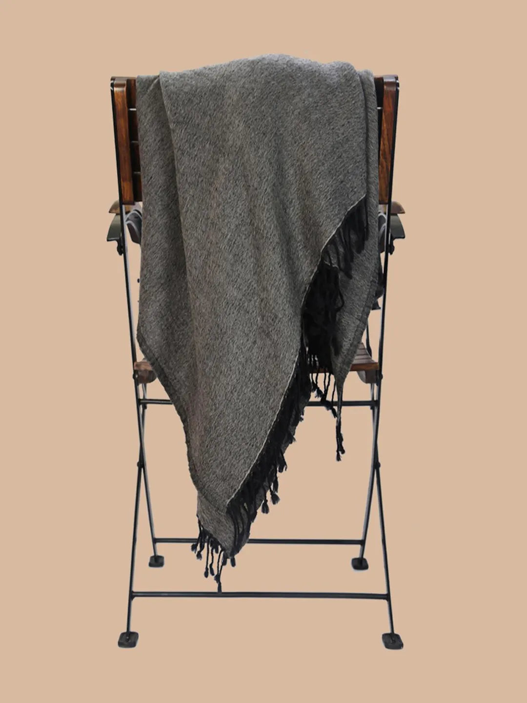 Artisanal Throws Decorative Weave with Reversible Throw Pattern in Gray