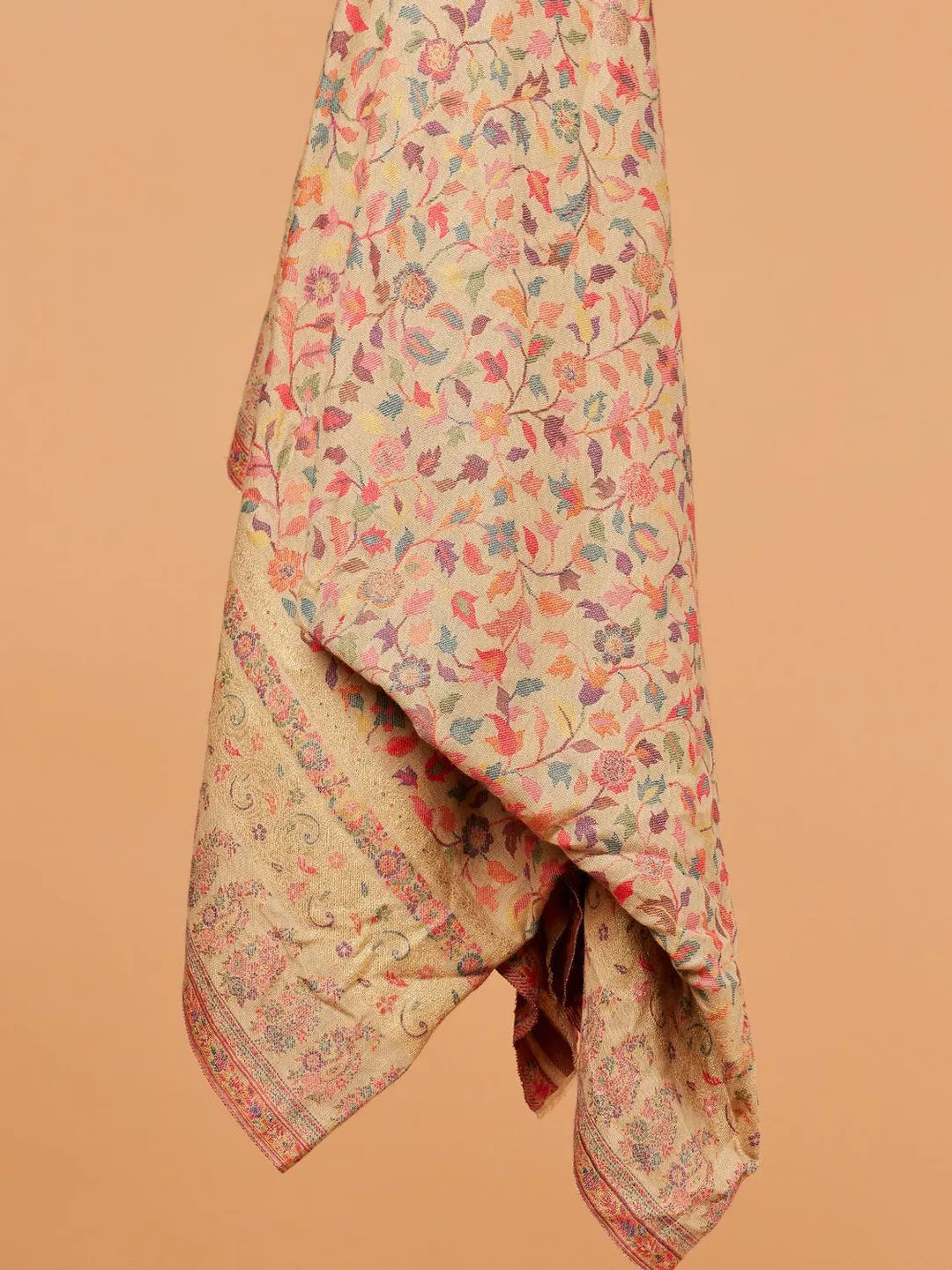 Elegant Shawl Wool Blend with Kaani Pattern in Multi