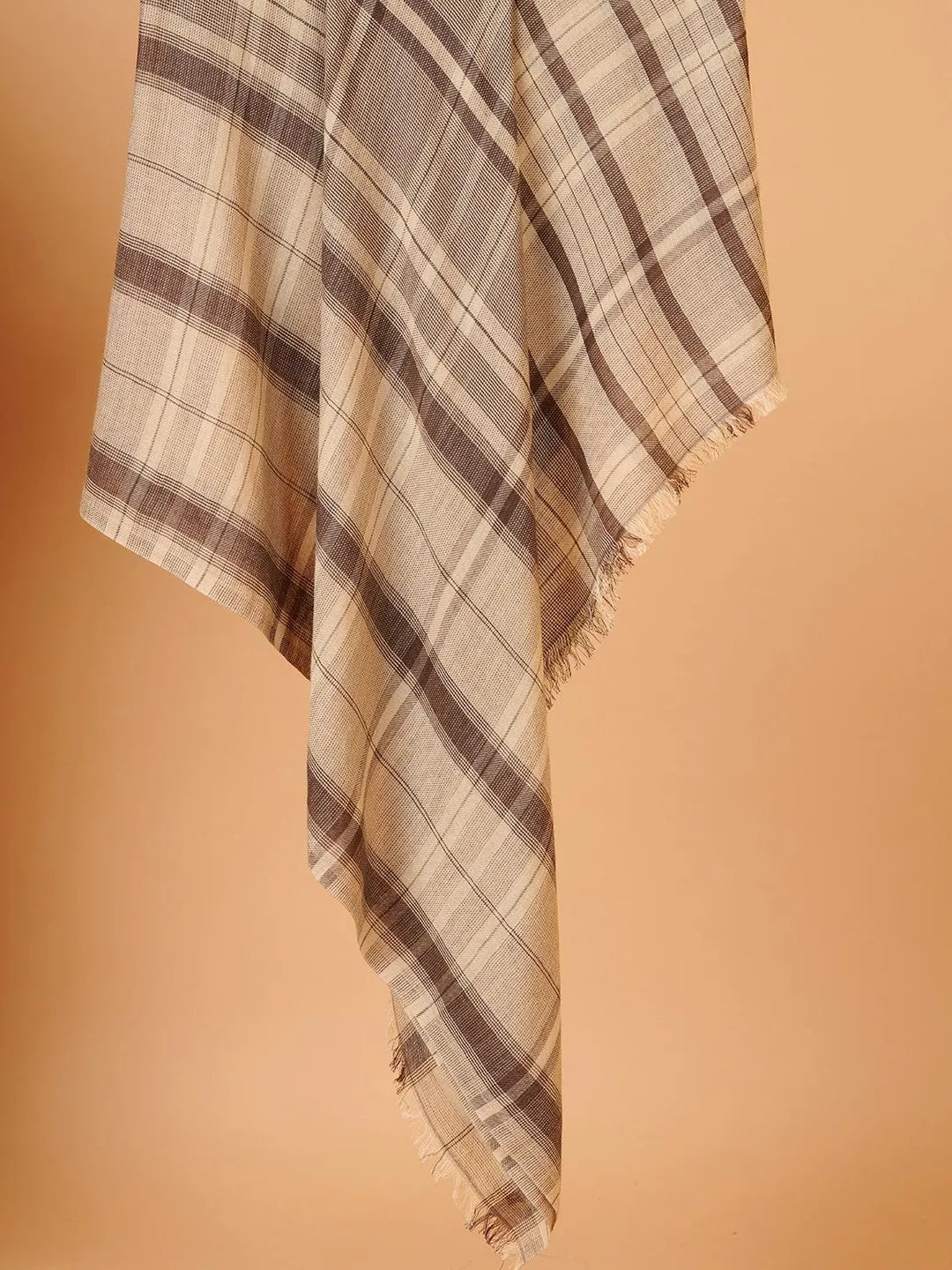 Elegant Shawl Wool Blend with Dobby Pattern in Multi