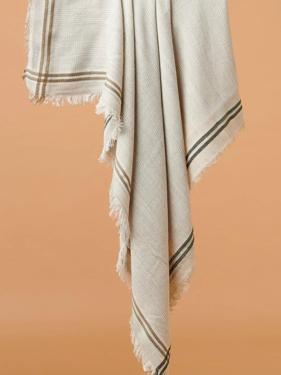 Elegant Shawl Wool Blend with Dobby Pattern in Grey