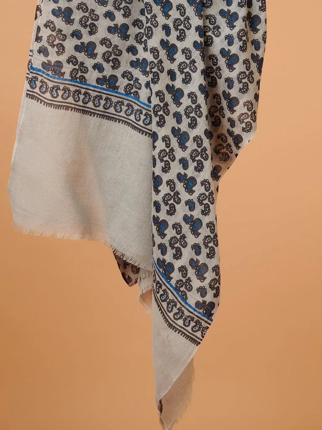 Elegant Stole Wool Blend with Printed Pattern in Multi