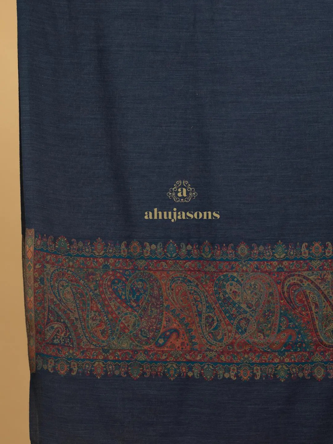 Elegant Shawl Wool Blend with Palla With Zari Pattern in Multi