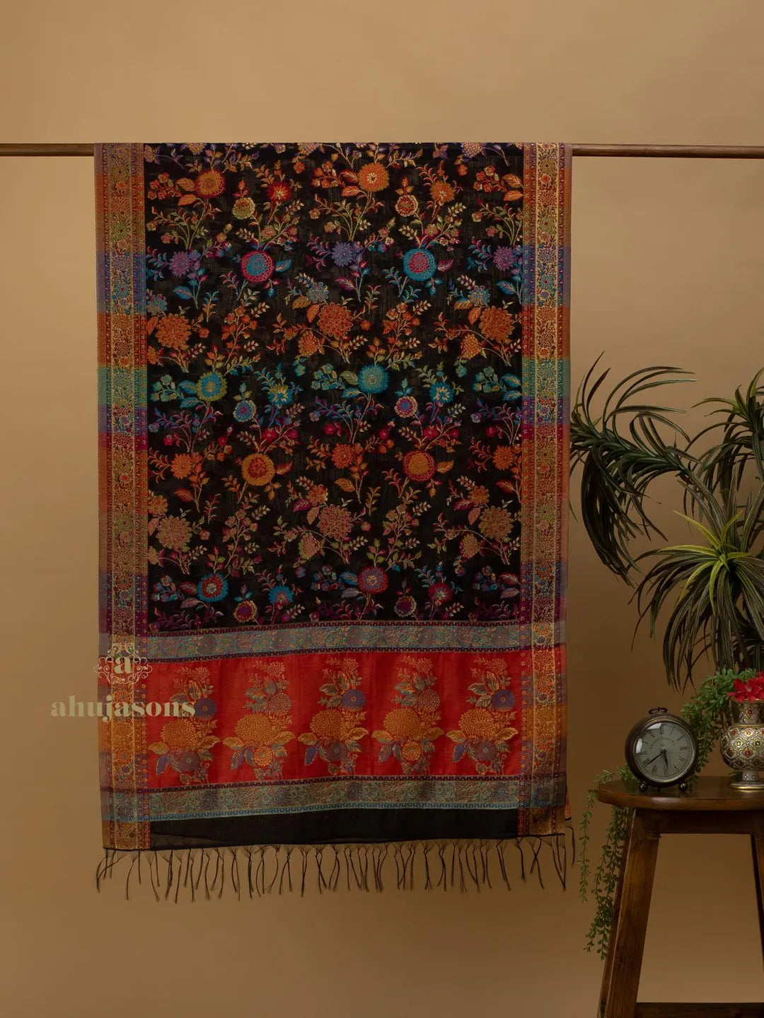 Elegant Silk Dupatta Silken Texture in Black