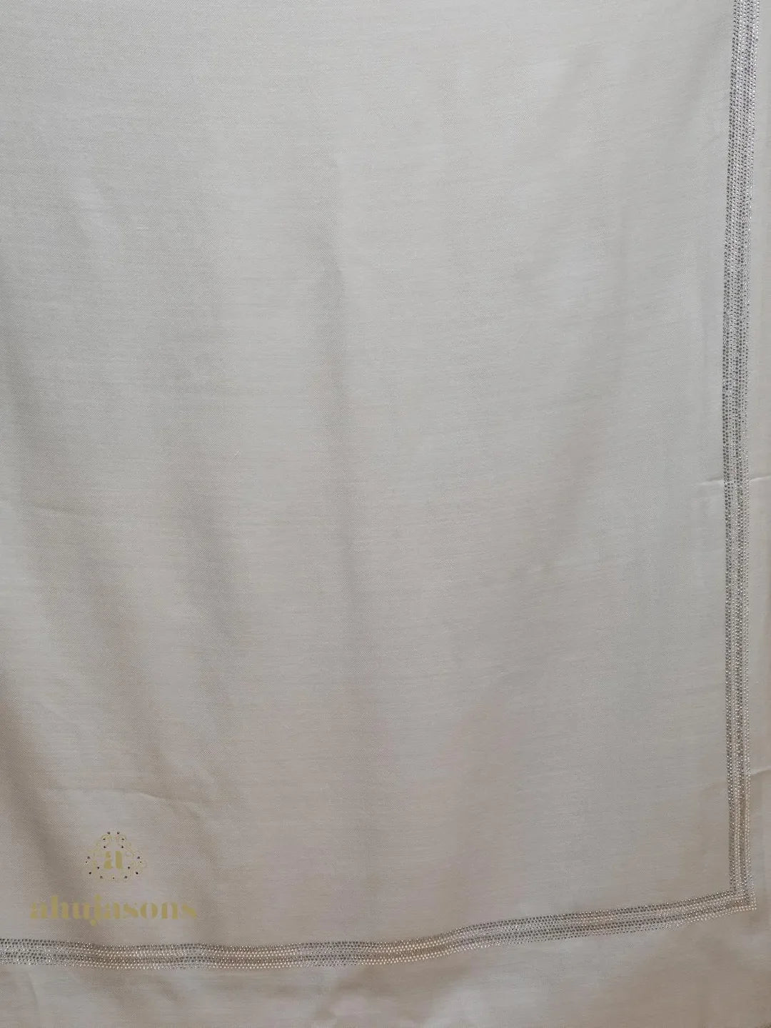 Elegant Stole Wool Blend with Dobby Pattern in Grey