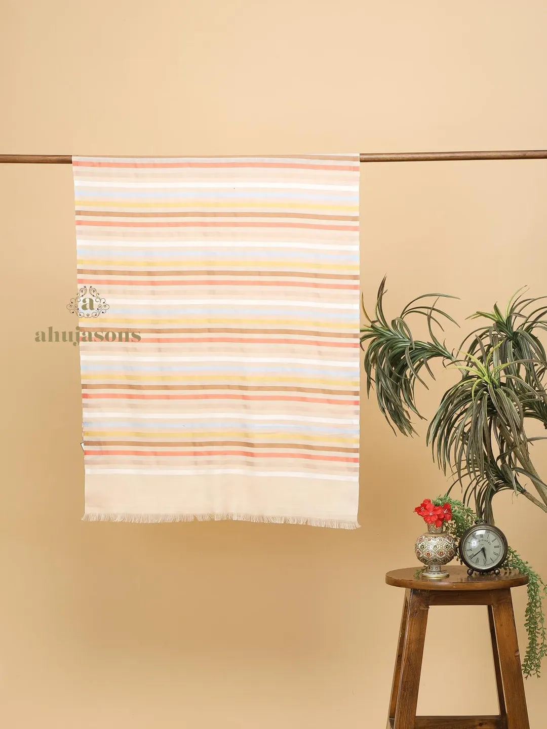 Elegant Stole with Dobby Pattern in Multi