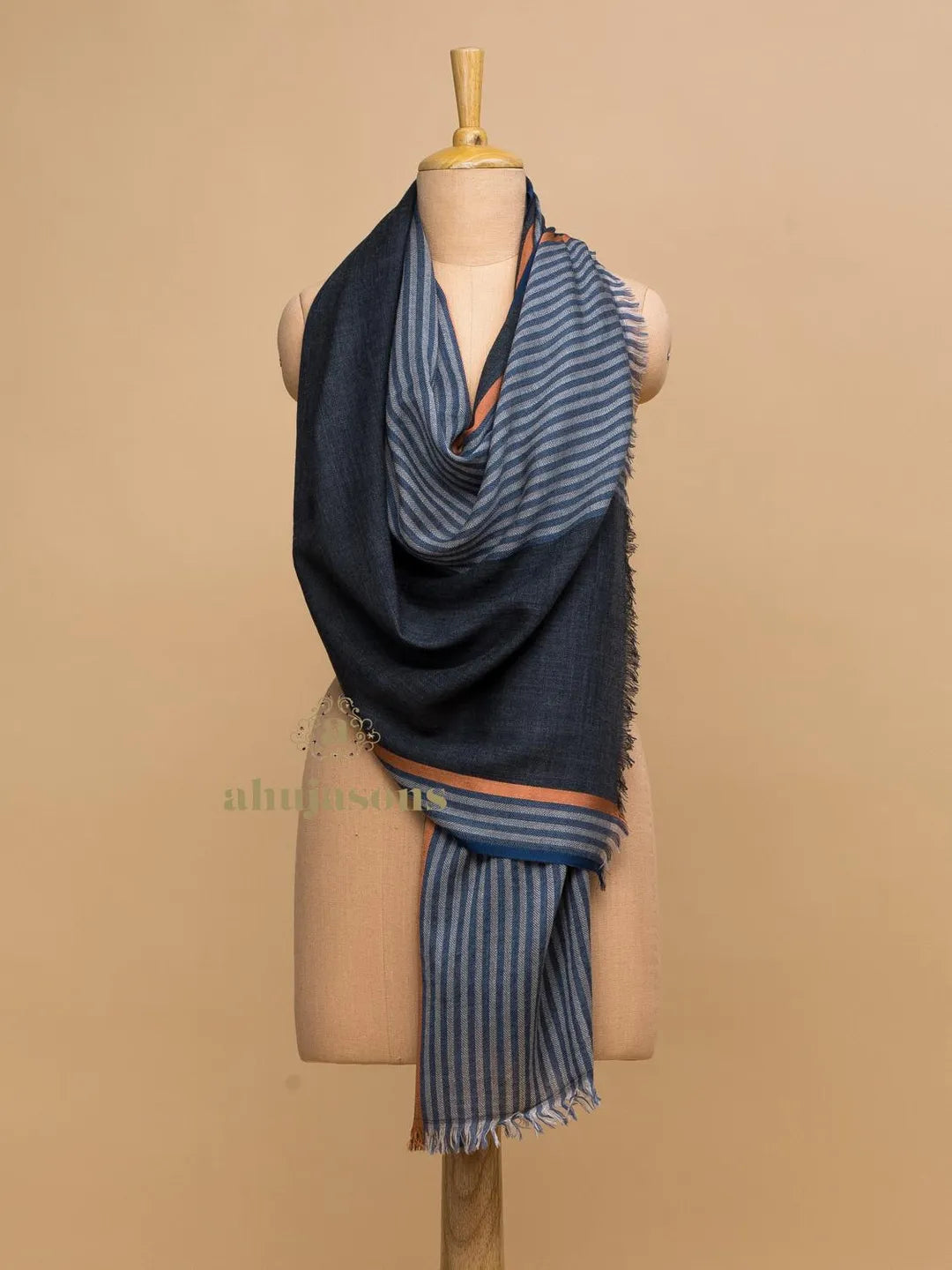 Elegant Stole with Dobby Pattern in Grey