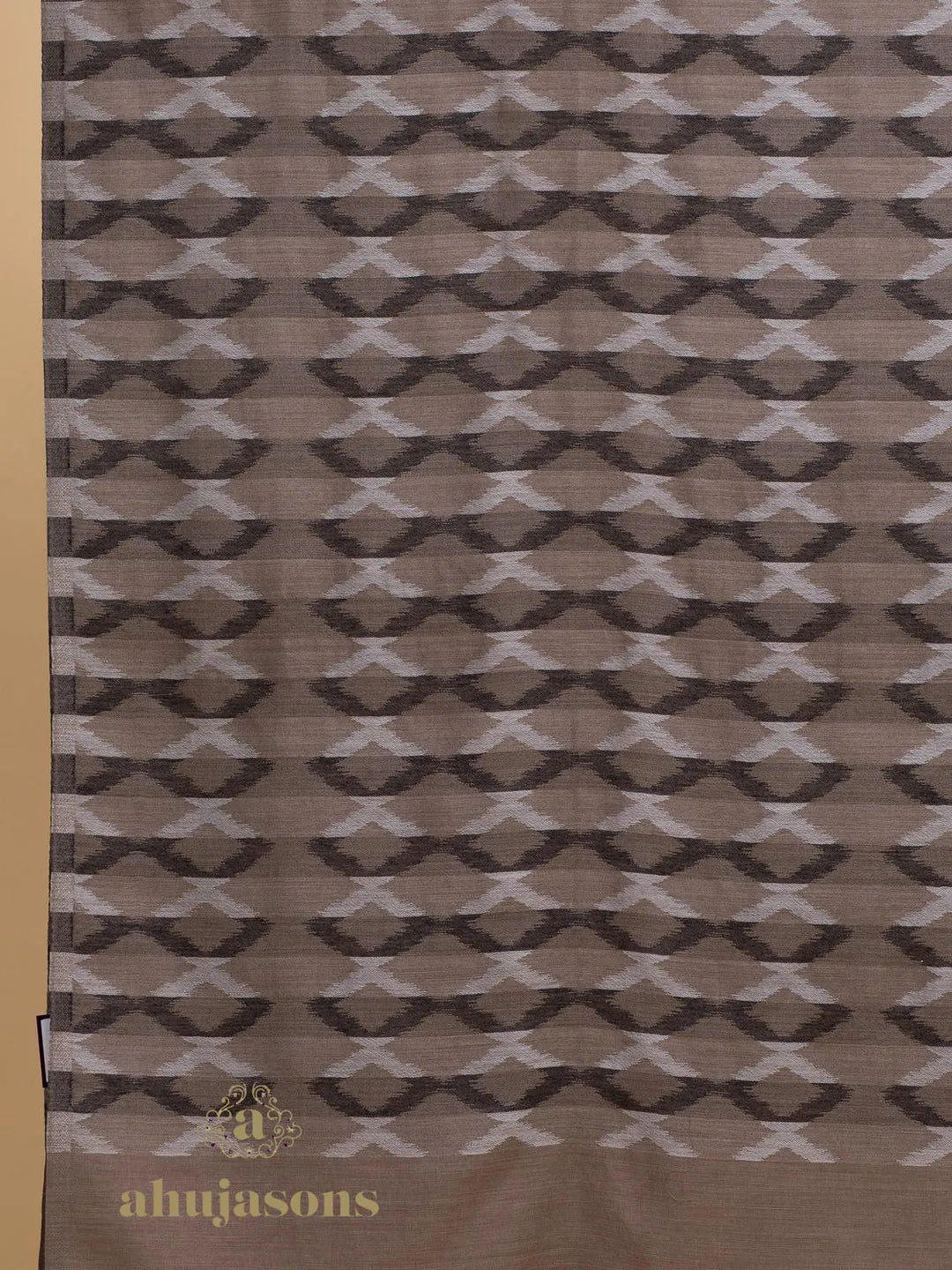 Elegant Stole with Ekat Pattern in Brown