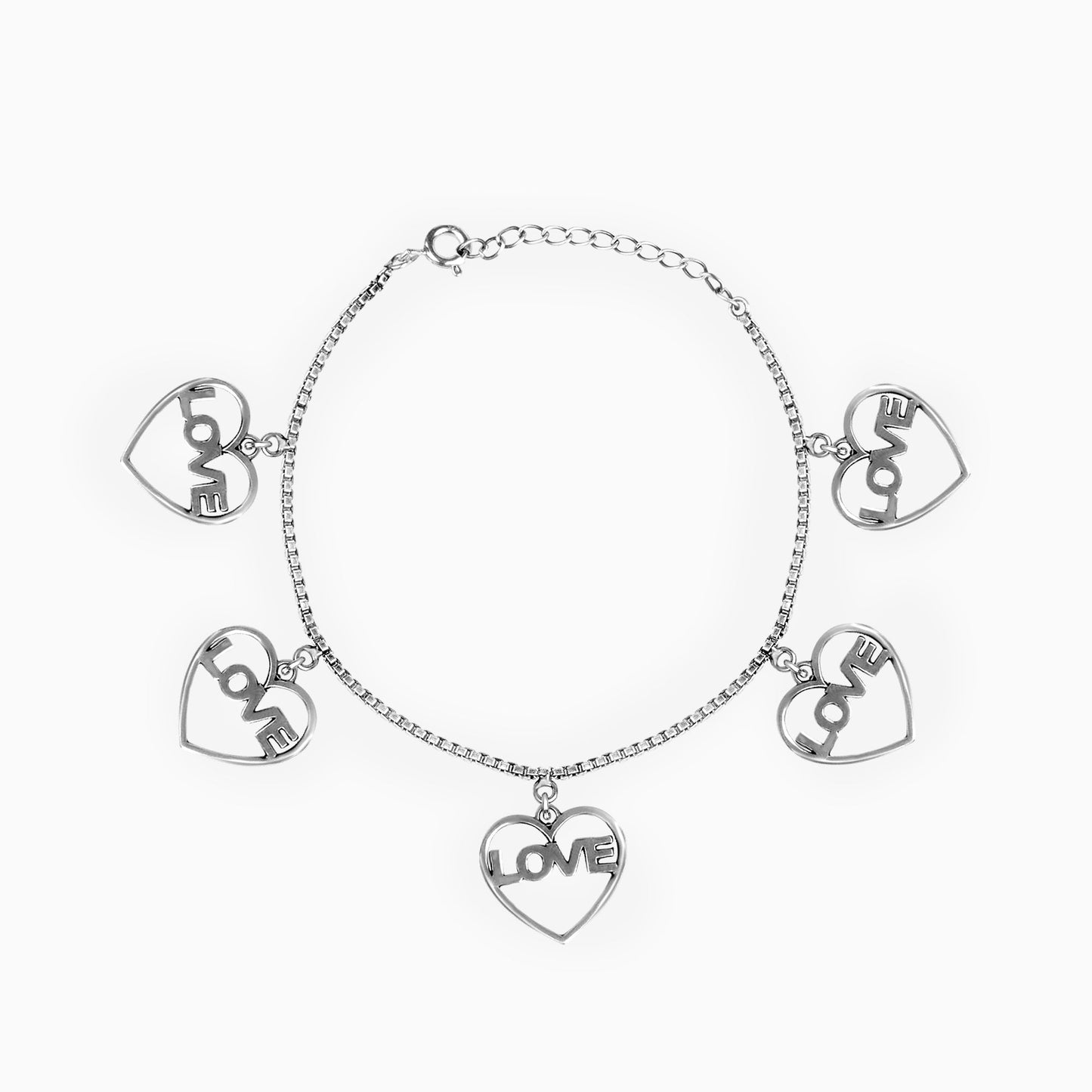 Oxidised Silver Love Bracelet