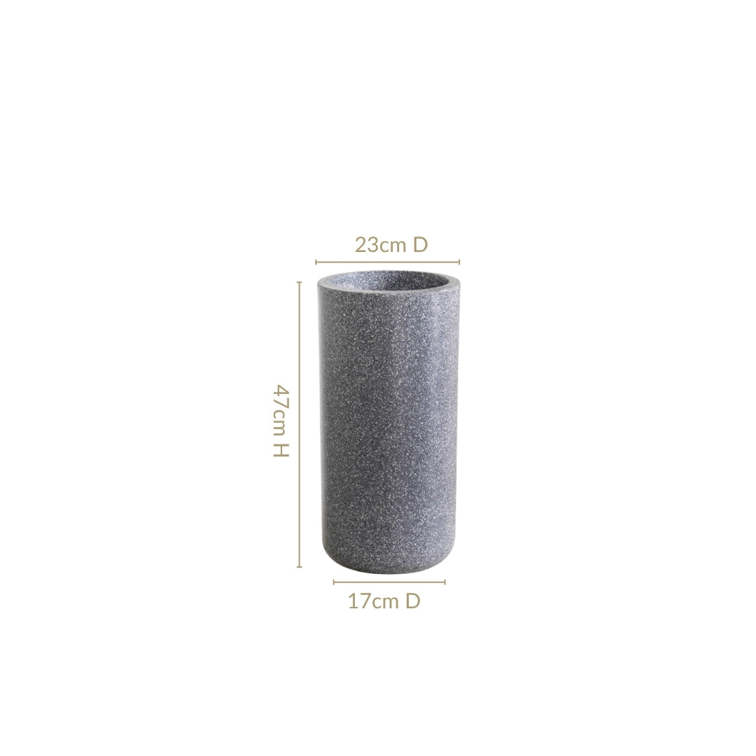Planterra Grey Tall Cylindrical Planter 18x9 Inch