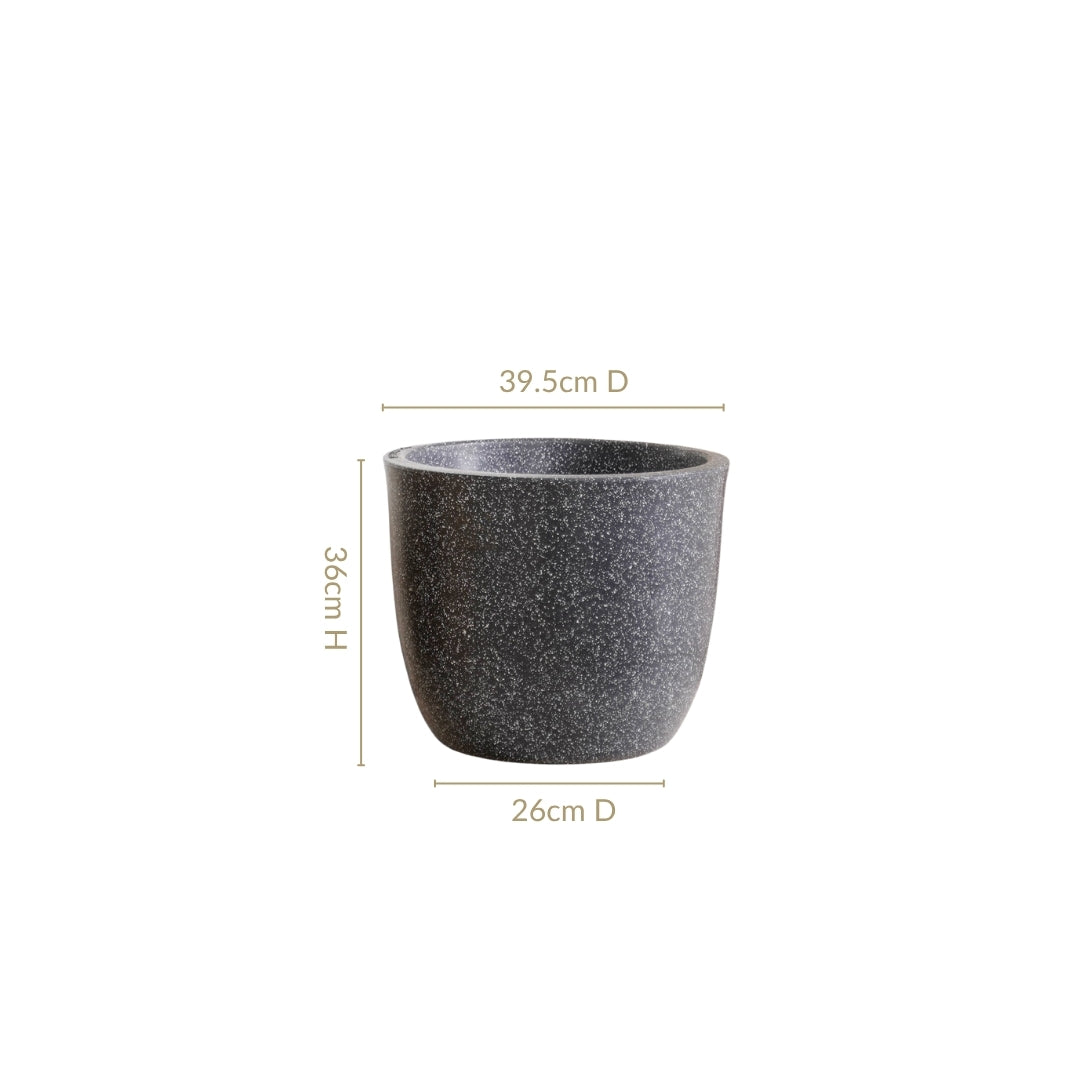 Planterra Large Charcoal Grey Planting Pot 15x14 Inch