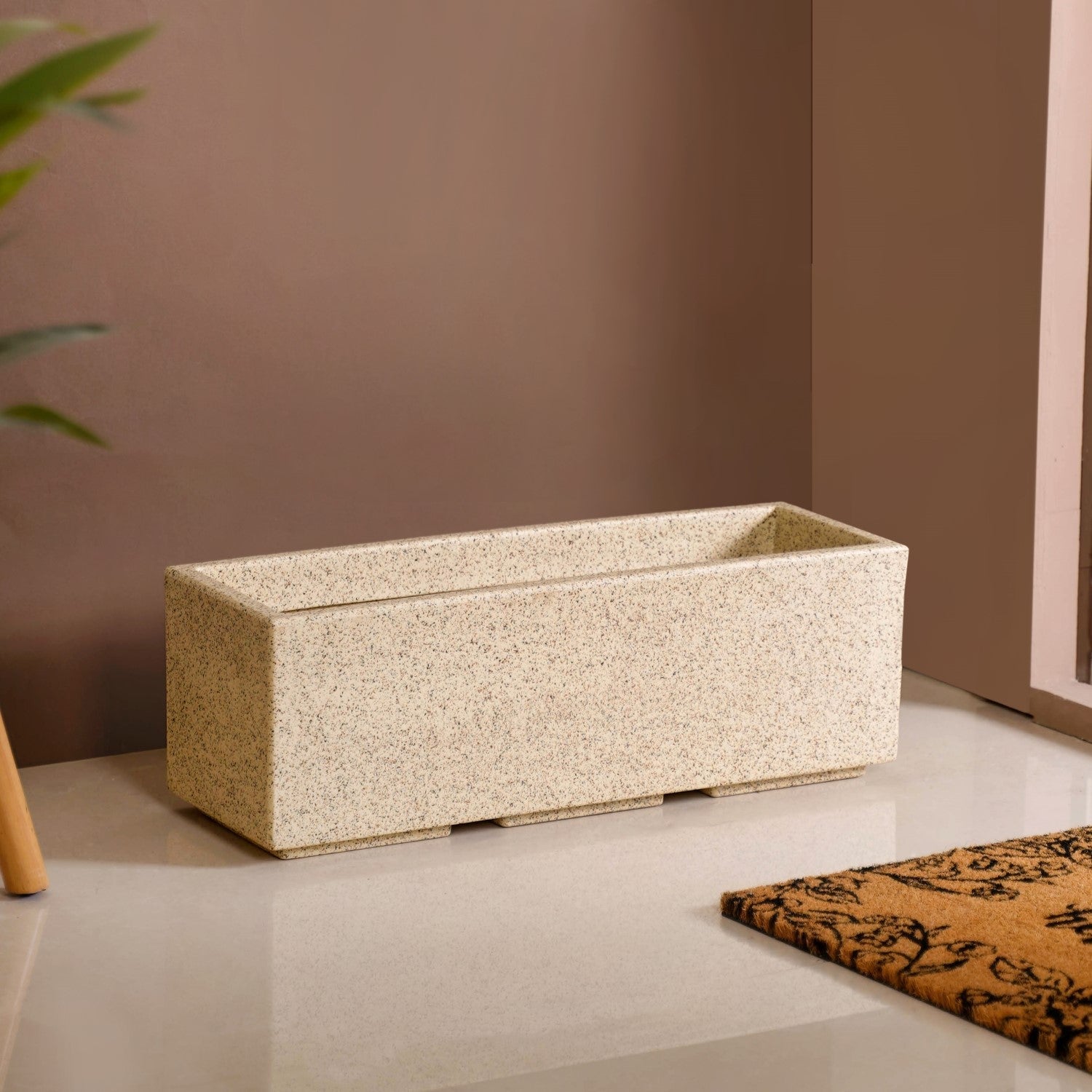 Planterra Modern Beige Trough Planters 24x8 Inch