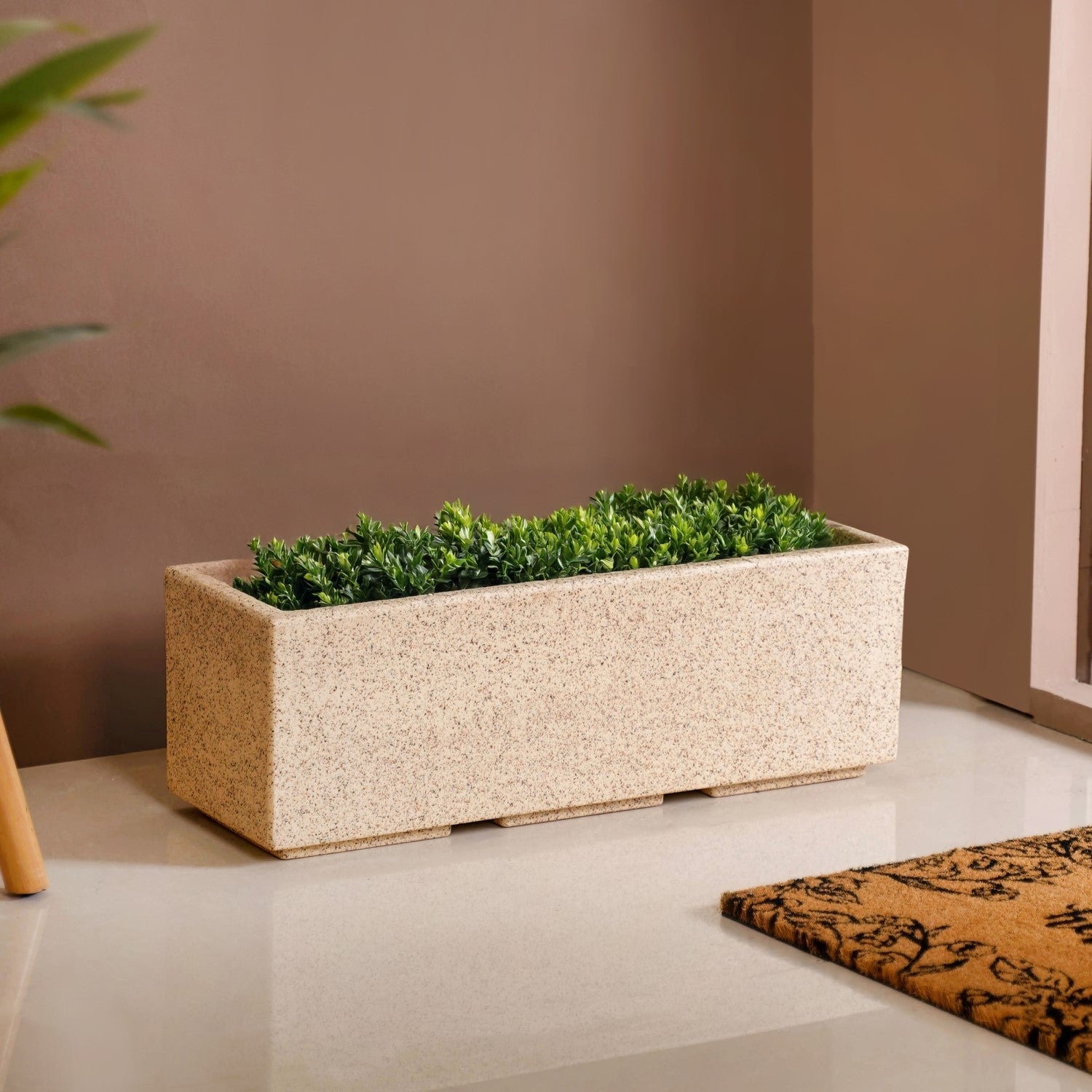Planterra Modern Beige Trough Planters 24x8 Inch