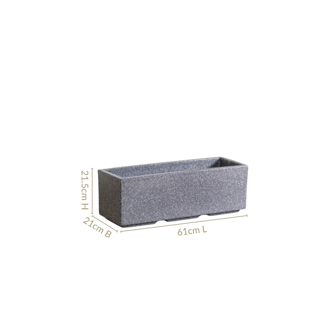 Planterra Modern Grey Trough Planter 24x8 Inch