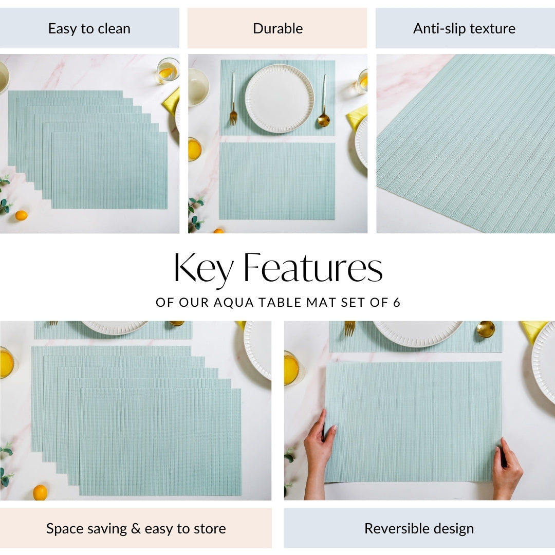 Aqua Table Mat Set Of 6