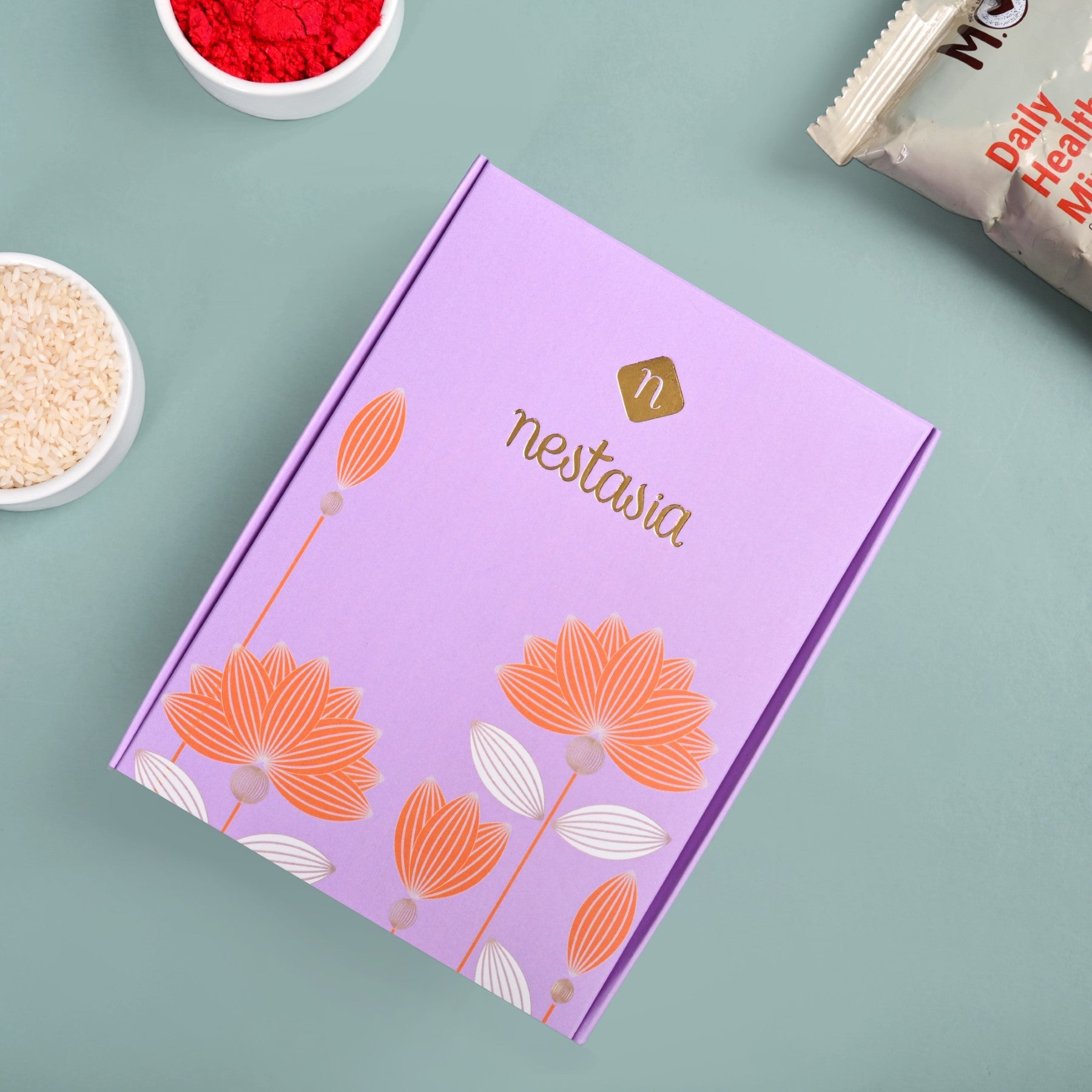 Aqua Bloom Rakhi Lumba Set