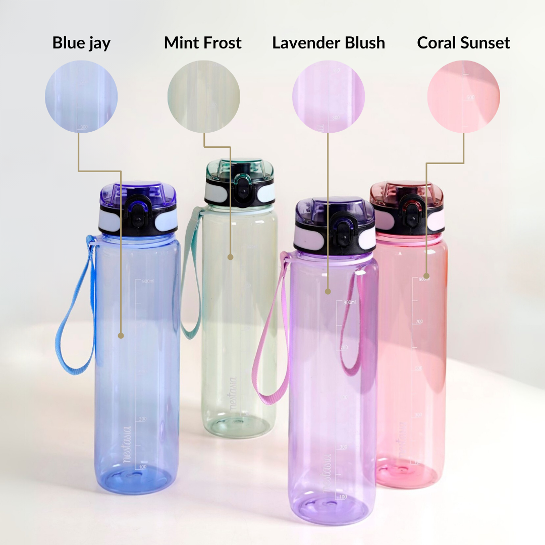 Aqualite Spillproof Water Bottle Set Of 2 Coral Sunset 1000ml
