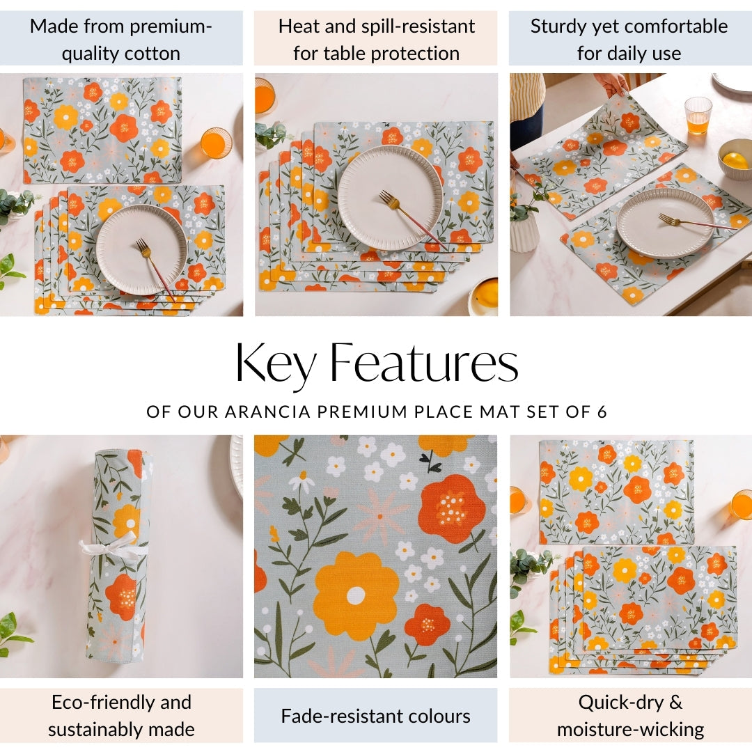 Arancia Premium Place Mat Set Of 6